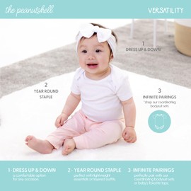 The Peanutshell Baby Pants for Girls, Newborn to 24 Months, 5 Pack, Rainbow Safari, Pink, Newborn