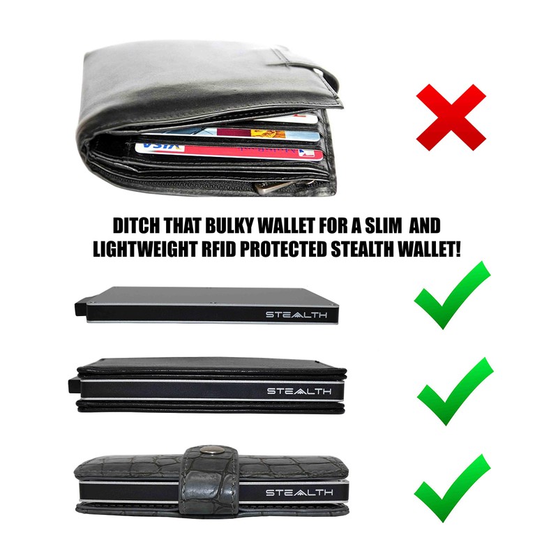 Stealth Wallet Minimalist Slim Lightweight Pop Up Card Holder, Silver