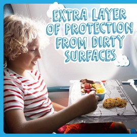 [24 Pack] Disposable Airplane Tray Cover - Interactive Airplane Tray Table Cover Kids Travel Essentials - Train, Bus & Airplane Pockets Airplane Tray Table Cover - Travel Essentials for Kids & Adults