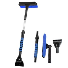 GOSNLDOW 31.5" Car Windscreen Ice Scraper, Snow Brush with Ice Scraper, 3-in-1 Automotive Snow Removal Tool with Ergonomic Foam Handle and 360° Rotating Brush Head for Cars, Trucks and SUVs.