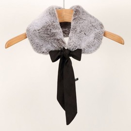 Lara 라라 포그니퍼 리본 컬러 스카프-다크그레이(LALAF261) LALA Fogner Ribbon Color Scarf - Dark Gray (LALAF261)