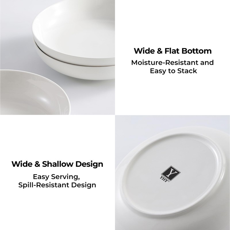Y YHY 7.8'' Pasta Bowls for Small Portions, 22 Ounce