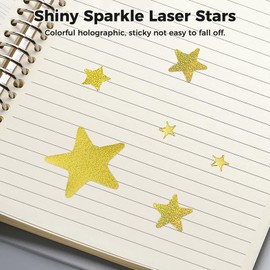 Gold Star Stickers, Stickers for Kids Classroom Starsonyou All Size Holographic Foil Star Stickers Large Small Tiny Mini for Behavior Chart for Kids Adult Job Plan Room Decor Face Makeup (2630 Pcs)