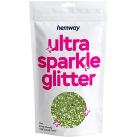 Hemway Extra-Chunky Glitter 100 g 3.5 oz Cosmetic Safe 1 mm 1/24 Inch - Lime Green