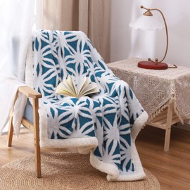 LOMAO Sherpa Fleece Blanket Fuzzy Soft Throw Blanket Dual Sided Blanket for Couch Sofa Bed (Teal, 51"x63")