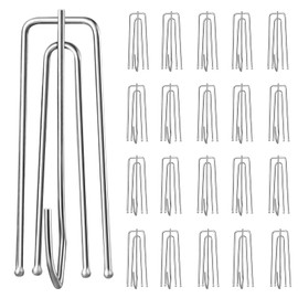 40Pcs Curtain Pleat Hooks for Drapes, Drapery Pins Drapery Hooks for Pleated Drapes, Stainless Steel Pinch Pleat Curtain Hooks Curtain Hangers (40)
