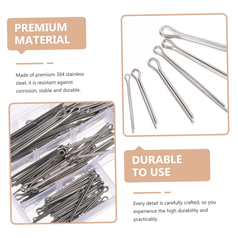 iplusmile 1set Stainless Steel Cotter Pin Set Fasteners Spring Cotter