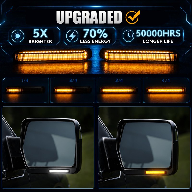 EASY EAGLE LED Side Mirror Turn Signal Lights Fit for