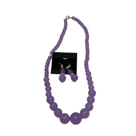 Natural Alexandrite Gemstone Beaded Necklace and Dangle Earrings Set