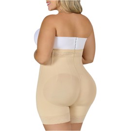 M&D 0327 High Waist Body Shaper Butt Lifter Slimmer Shorts | Fajas Levanta Cola Beige