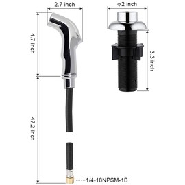 Sink Sprayer Replacement, Kitchen Sink Spray Head, Side Sprayer with Hose and Holder,Kitchen Sink Side Sprayer,Sink Sprayer Chrome
