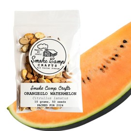 Smoke Camp Crafts Organic Orangeglo Watermelon (Citrullus lanatus) 50 Seeds (10 Grams) | Heirloom Rare Watermelon Seeds for Planting