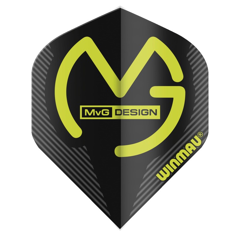 WINMAU MvG Michael Van Gerwen Mega Standard Black Dart Flights
