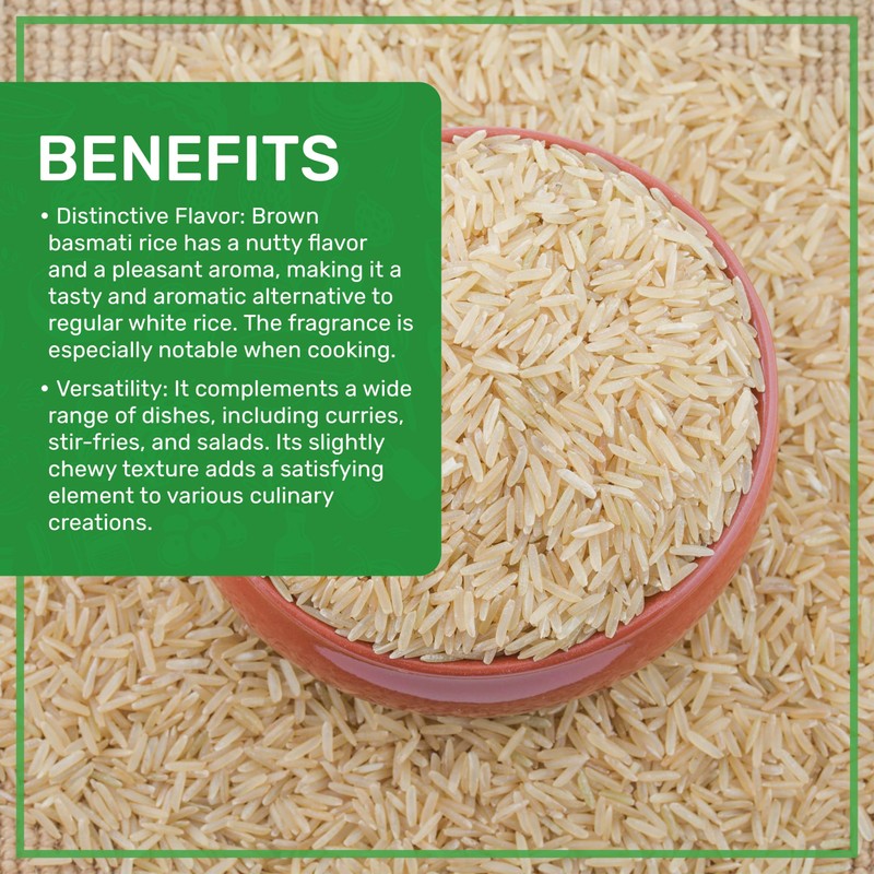 Jiva Organic Brown Basmati Rice 10 Pound Bag - Premium