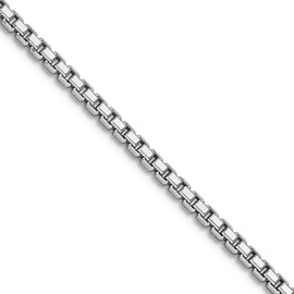 JewelryWeb 925 Sterling Silver Rhodium Plated 1.7mm Sparkle Cut Box Chain Necklace 18 Inch Chain-Necklace for Women and Men