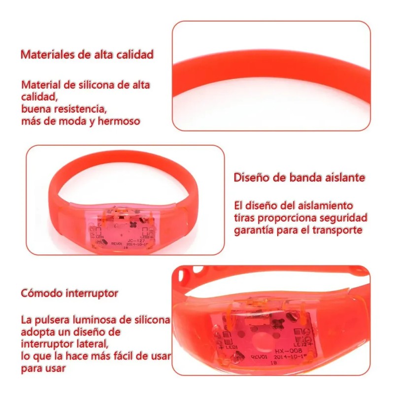 Guo Pulseras Led Neón De 16 Piezas For Fiestas -