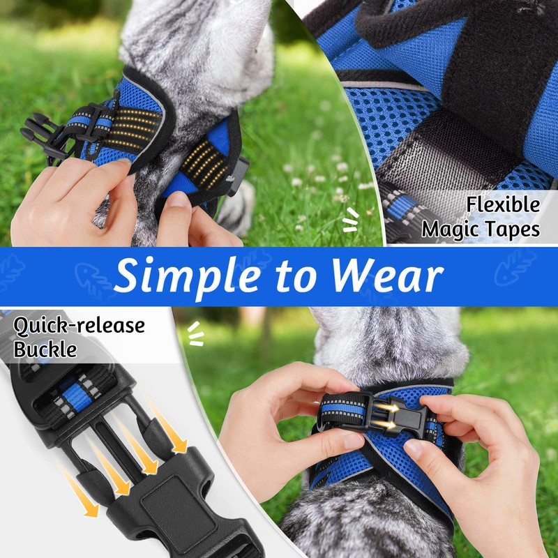 rabbitgoo Cat Harness and Leash Set for Walking Escape Proof,
