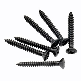 Musiclily Ultra 3x25mm Stainless Steel Countersunk Mounting Screws for Guitar or Ukelele Strap Button, Black (Set of 6)
