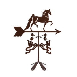 EZ Vane Saddlebred Horse Weathervane — 4-Sided Mount, Wind Cups, Antique Copper Finish, Steel with Durable Triple Powder Coating, Handcrafted in USA
