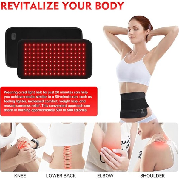 Unbranded 120-Bead Red Light Belt - Soothing, Lower Back Relief