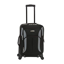 Rockland Pasadena Softside Spinner Wheel Luggage, Black/Gray, Carry-On 20-Inch