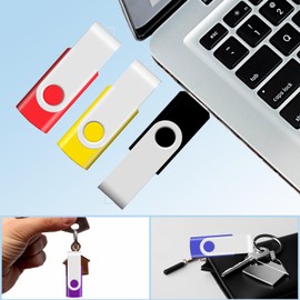 8GB USB Memory Stick 10 Pack, Flash Drive Usb Stick Bulk of 10 PCS 8 GB JBOS USB2.0 8G Swivel Thumb Drives Gig Stick Jump Drive Disk Key for Fold Digital Date Storage Gift for Client, Mix-Colors
