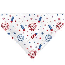 Buckle-Down Stars and Stripes Fireworks White Blue Red Black Slip On CollarÊBandana Only