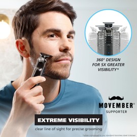 Wahl USA Pro Series High Visibility Skeleton Style Trimmer, Lithium-Ion Cordless USB Rechargeable All in One Shaving & Close Cutting Beard Trimmer for Men with Near Zero Gap Blade – 3026018