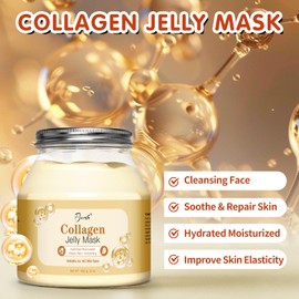 Pjordo Jelly Masks for Facials Professional, Collagen Firming, Hydrating & Moisturing Face Mask Skin Care, Hydrojelly Peel Off Jelly Mask with Mixing Bowl Set, Christmas Spa Gifts for Women