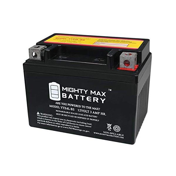 Mighty Max Battery YTX4L-BS Replacement for 1999-03 E-Ton AXL, TXL, NXL, RXL 50 and 90cc