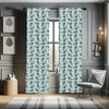 Lunarable Damask Window Curtains, Swirled Shabby Form Leaf Flowers Background