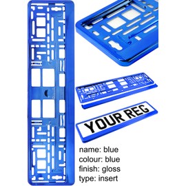 TAPORT® PURE BLUE CAR REGISTRATION HOLDER FOR ANY CAR , VAN , TRUCK , TRAILER