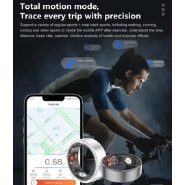 Smart Ring Fitness Ring Tracker Smart Rings for Men Women Pedometer Activity Tracker 5ATM Waterproof Sleep Tracker Smart Ring Heart Rate Monitor Fitness Tracker Smart Ring Android iOS