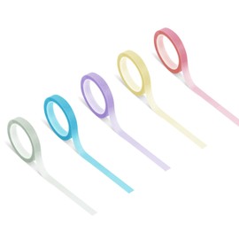 SAVITA 5 Rolls Highlighter Tape, Beautiful Highlighter Tape Removable Transparent Fluorescent Neon Tape Colorful Fluorescent Tape for Teachers Students Workers Home Office (0.3inch x 16.4ft)