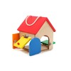 Small Foot Compact Wooden Castle House with Various Latches and