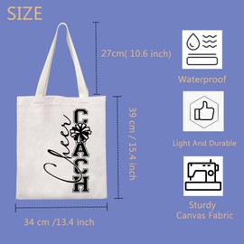 FUNYSO Cheer Coach Gift Cheerleader Appreciate Gift Cheer Era Cheer Mom Gift Cheerleader Celebration Gift Tote Bag (Cheer Coach TOTE UK)