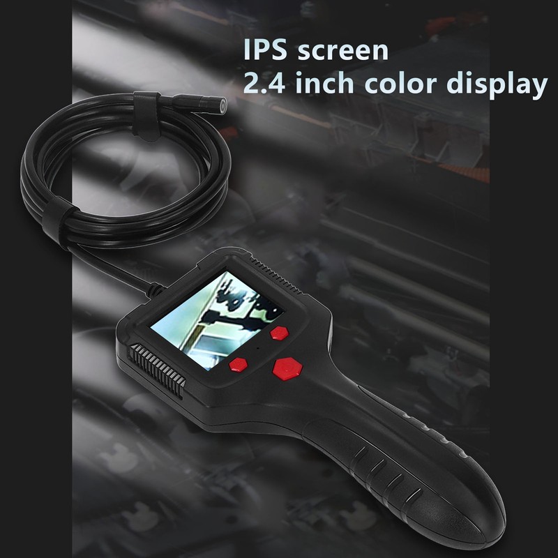 Handheld Endoscope 2.4in HD IPS LCD Screen Waterproof Lens Flexible