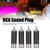 4Pcs RCA Sound Plug Carbon Fiber Chrome 8mm Wire Diameter