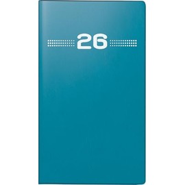rido/idé Pocket Calendar Model Mini Planner D 15 2026 | A6, Plastic, Petrol Blue