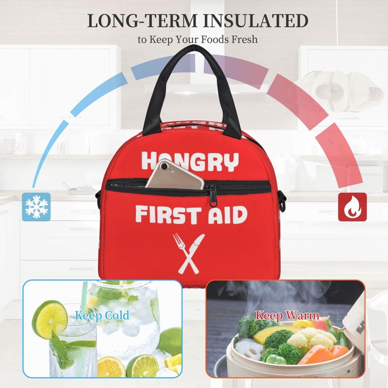 bassyil Hangry Insulated Lunch Bag Reusable Lunch Box With Adjustable