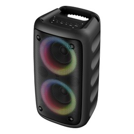 IQ Sound IQ-1944BT 2 x 3-inch Portable Bluetooth Speaker, TWS, LED Lights, 10W Output Power, Multi Connectivity, Karaoke, FM Radio, Rechargeable Batteries -Perfect for Home Entertainment, Seminars