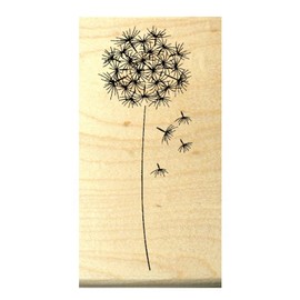 Dragonflylaser P5 Dandelion rubber stamp 3.5x1.3" WM