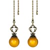 Set of 2 Vintage-Style Amber Fan Pull Ceiling Fan Chain