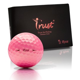 Trust Golf Balls Rosa | Tour-Level Performance | Stand Out | Maximum Distance | Straight Flight | Stopping Power | Crystal Urethane Cover for Ultimate Control (Pink, 12 Balls)