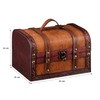 1Plus Treasure Chest Wooden Box With Faux Leather (L x