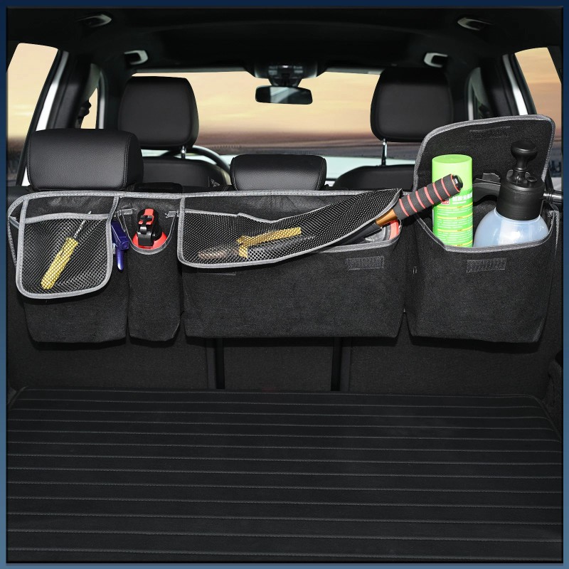AUTOXBERT Car Trunk Back Seat Cargo Holder Hanging Organizer 7