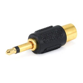Monoprice 107146 3.5mm Mono Plug to RCA Jack Adaptor, Gold Plated Black