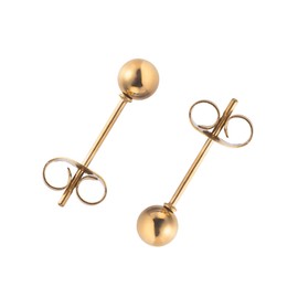 Puente Doctor Supervised Earrings, Women's, Men's, Hypoallergenic, Surgical Stainless Steel, Round Ball, Ball Earrings, For Both Ears, Silver, Gold, Pink Gold, Stainless Steel, No Gemstone