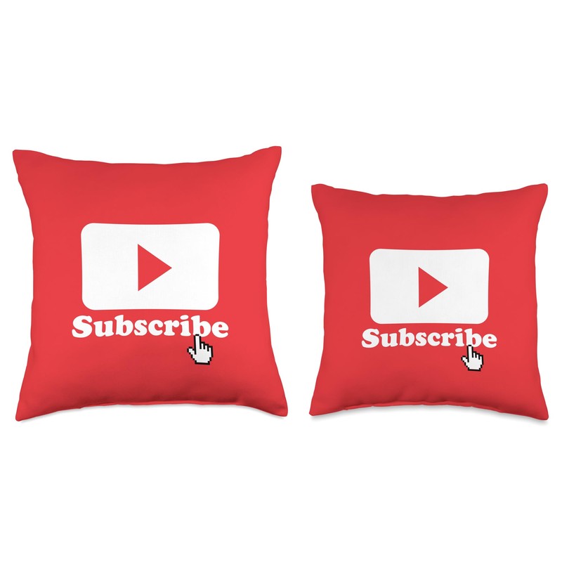 Subscribe Button Red Play Button Gifts for Content Creators Throw