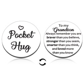 Grandson Gifts from Grandma, Christmas Stocking Stuffer Gifts for Son Boys Pocket Hug, Gifts for Son Grandson, Fathers Day Easter Stocking Stuffer Graduation Birthday Gifts for Son Boys, Double-Side